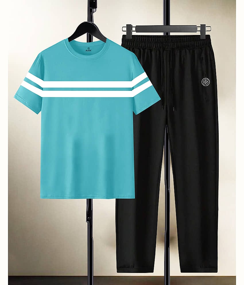 AUSK Teal Cotton Blend Relaxed Fit Men's Tracksuit ( Pack of 1 )