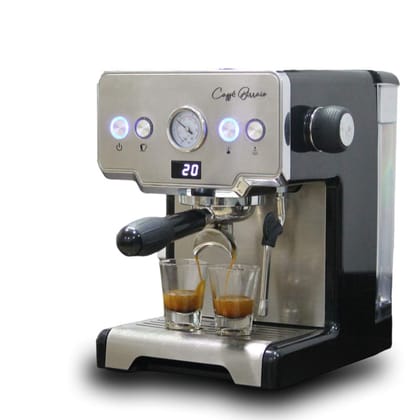 Caffé Birraio Espresso Machine (Black, 1 Piece) SS finished front with Black Body / medium