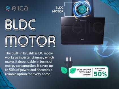 Elica 60cm 1500 m3/hr BLDC Filterless Autoclean Kitchen Chimney with 15 Years Motor & 5 Years Comprehensive Warranty | EFL 3V 601 BLDC HAC LTW MS NERO | Black | Touch + Motion Sensor Control Elica 60cm 1500 m3/hr BLDC Filterless Autoclean Kitchen Chimney
