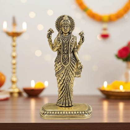 Premium Brass Lakshmi Ji God Idol for Diwali & Home Puja, Height : 6.5 Inch (BSMAS1855 E)