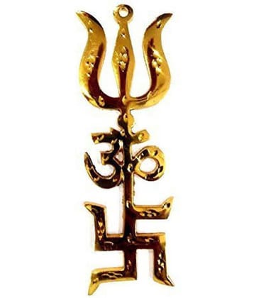 Trishakti Yantra - Swastik Om Trishul (Pack of 1)