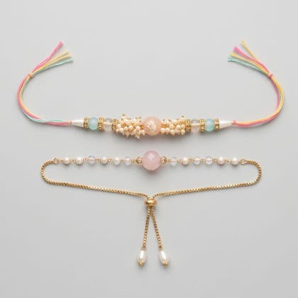 Artisanal Beaded Bracelet Set with Pearl and Stone Accents (set of 2)