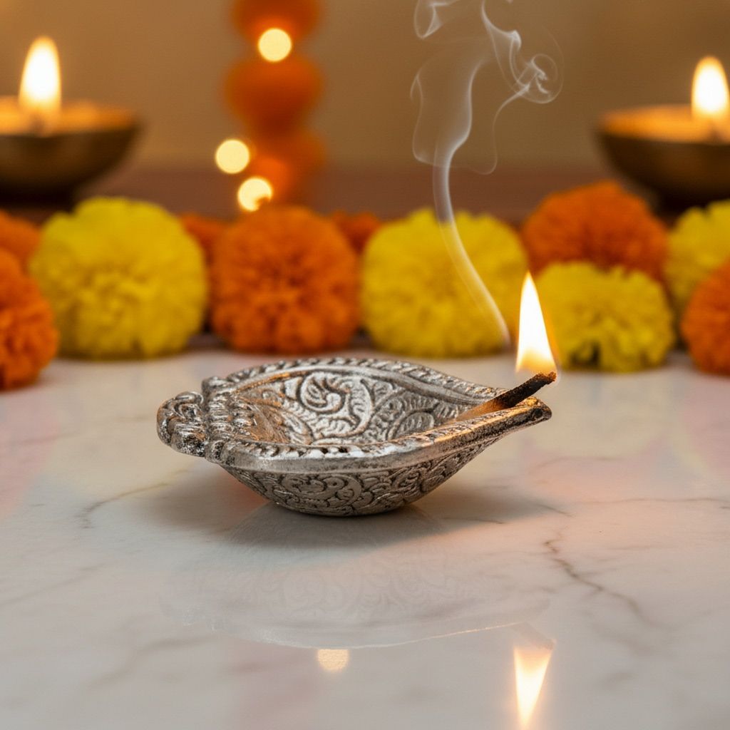 Aluminium Heart Shape Deepak Oil Lamp for Decorative Lighting, Height : 0.5 Inch (ASMAS268 H)