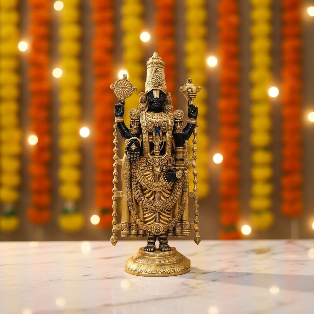 Heavy Brass Tirupati Balaji Idol for Mandir, Height : 70 Inch (BSMAS1760 G)