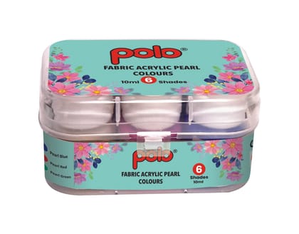 polo Fabric Acrylic Pearl Paint Set 6 Shimmering Colors (10ml) Non-Toxic, Fast-Drying Paint for Fabric, Textile, Canvas & DIY Crafts Washable Durable Plastic Box polo Fabric Acrylic Pearl Paint Set 6 Shimmering Colors (10ml) Non-Toxic, Fast-Drying Paint for Fabric, Textile, Canvas & DIY Crafts Washable Durable Plastic Box