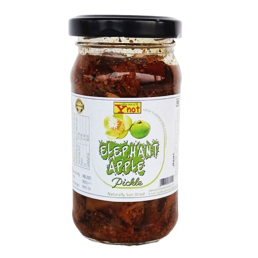 Y Not Elephant Apple Pickle - 180 gm - 180 gm - One glass jar