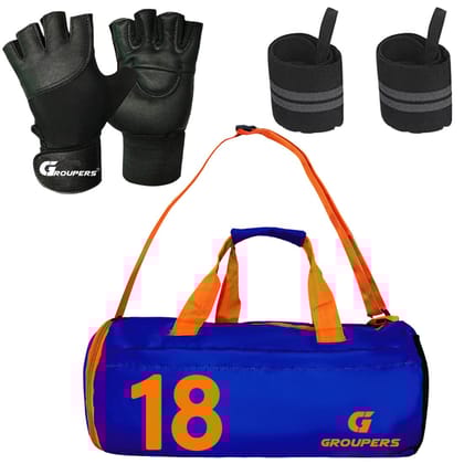 GROUPERS Combo Set of Duffle Canvas Bag with Gloves GROUPERS Combo Set of Duffle Canvas Bag with Gloves
