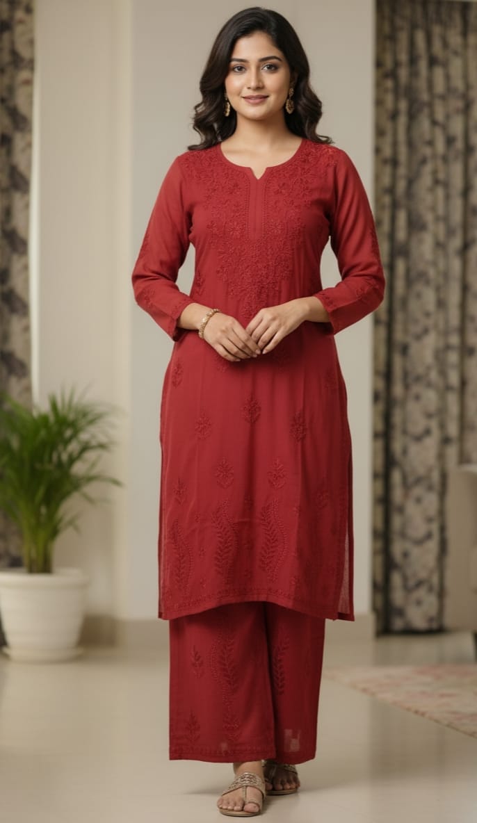 Lucknow Handwork Chikankari  Palazzo Set