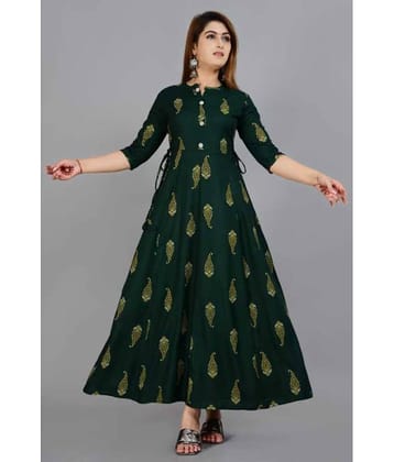 Smien - Grey Rayon Women's Anarkali Kurti ( Pack of 1 )