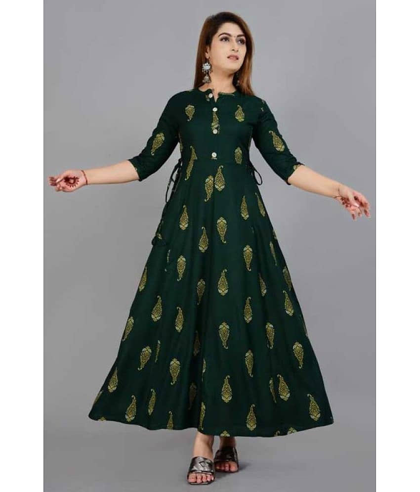 Smien - Grey Rayon Women's Anarkali Kurti ( Pack of 1 )