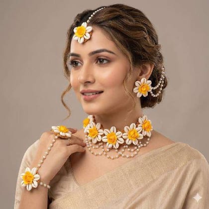 Golden Haldi Shell Jewellery Lightweight Comfort Wear