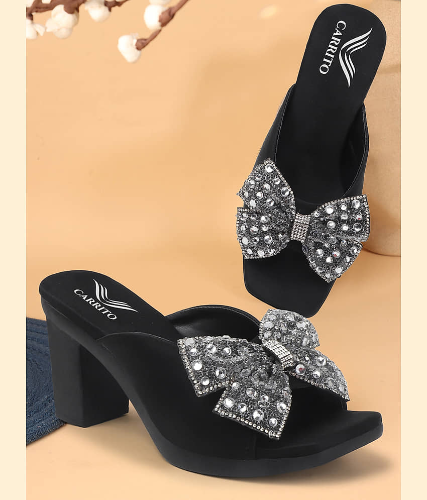 Carrito Black Women's Sandal Heels