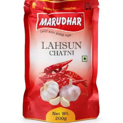 Marudhar Lahsun Chatni - Authentic Rajasthani Garlic Chutney Spicy  Tangy - 1 unit