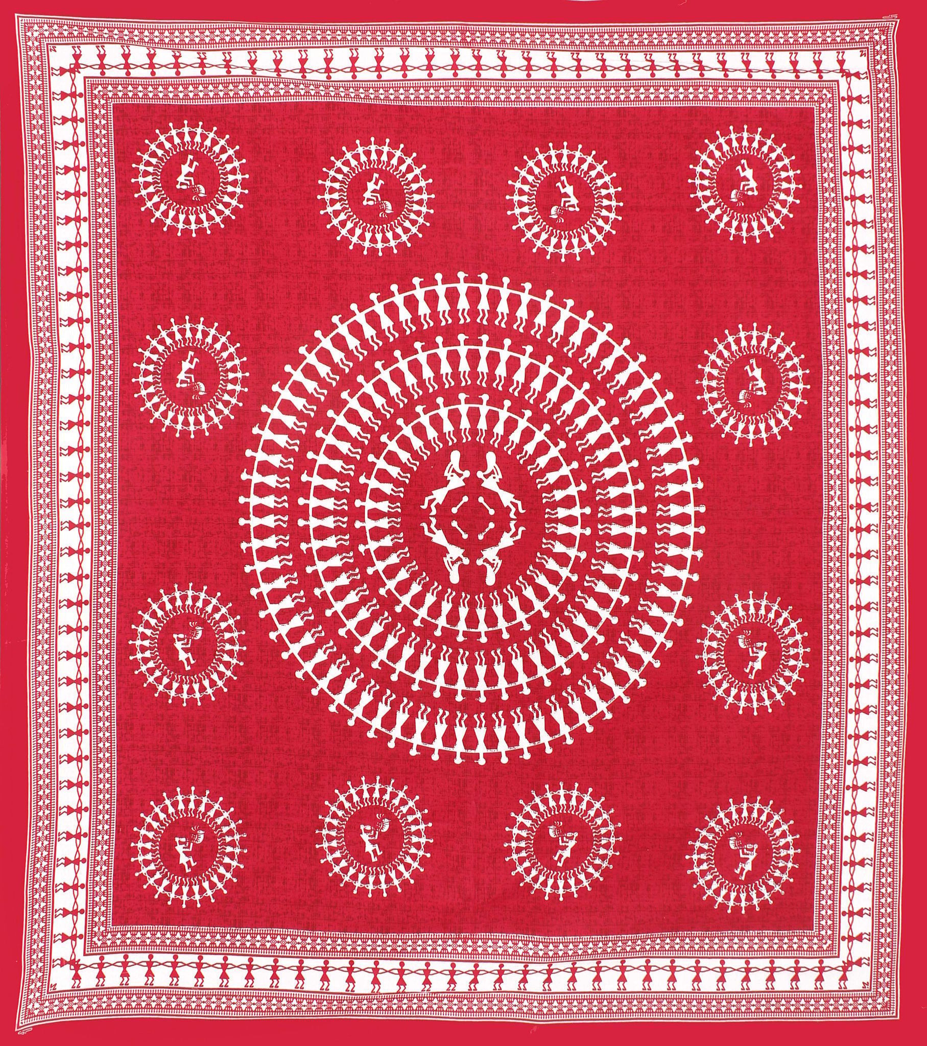 The Bedsheet Adda Standard Queen Size Pure Cotton Jaipuri Printed Economic Double Bedsheet with Two Pillow Covers- ARTICLE-1047