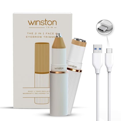 Winston Rechargeable Electric 2-in-1 Face and Eyebrow Trimmer for Women - 90 Min | Multi-Grooming Trimmer for Eyebrow and Facial hair Winston Rechargeable Electric 2-in-1 Face and Eyebrow Trimmer for Women - 90 Min | Multi-Grooming Trimmer for Eyebrow an