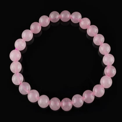 Rose Quartz Bracelet  Natural Handmade Gemstone Beads (Bead Size - 8 mm ) (Size - 8.5")
