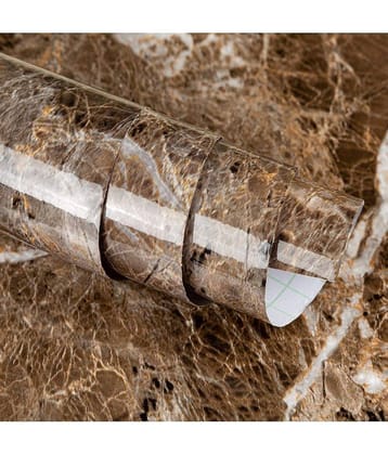 Geeo Premium Dark Brown Marble Design Wallpaper 60cm x 2m (Pack of 1)