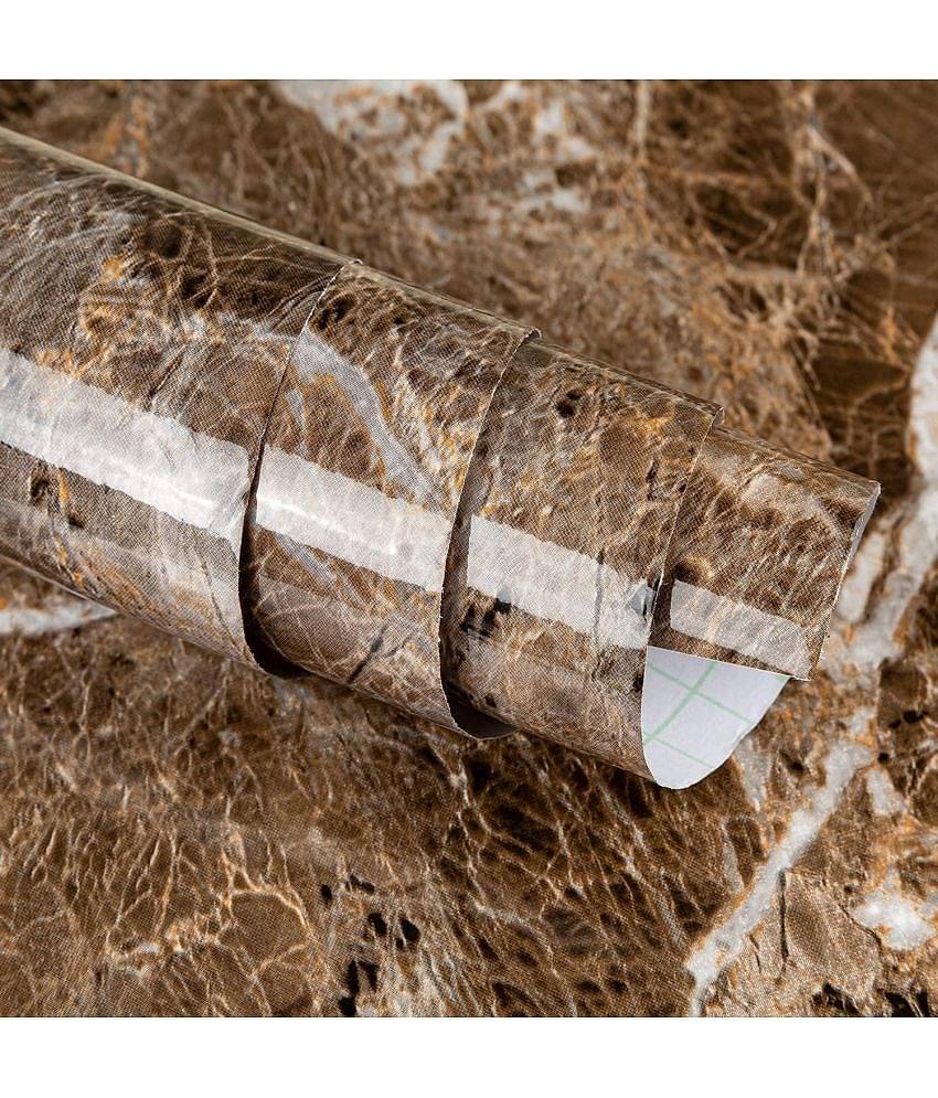 Geeo Premium Dark Brown Marble Design Wallpaper 60cm x 2m (Pack of 1)