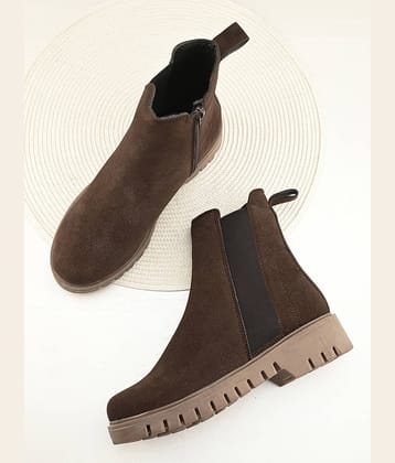 Fentacia Brown Women's Ankle Length Boots