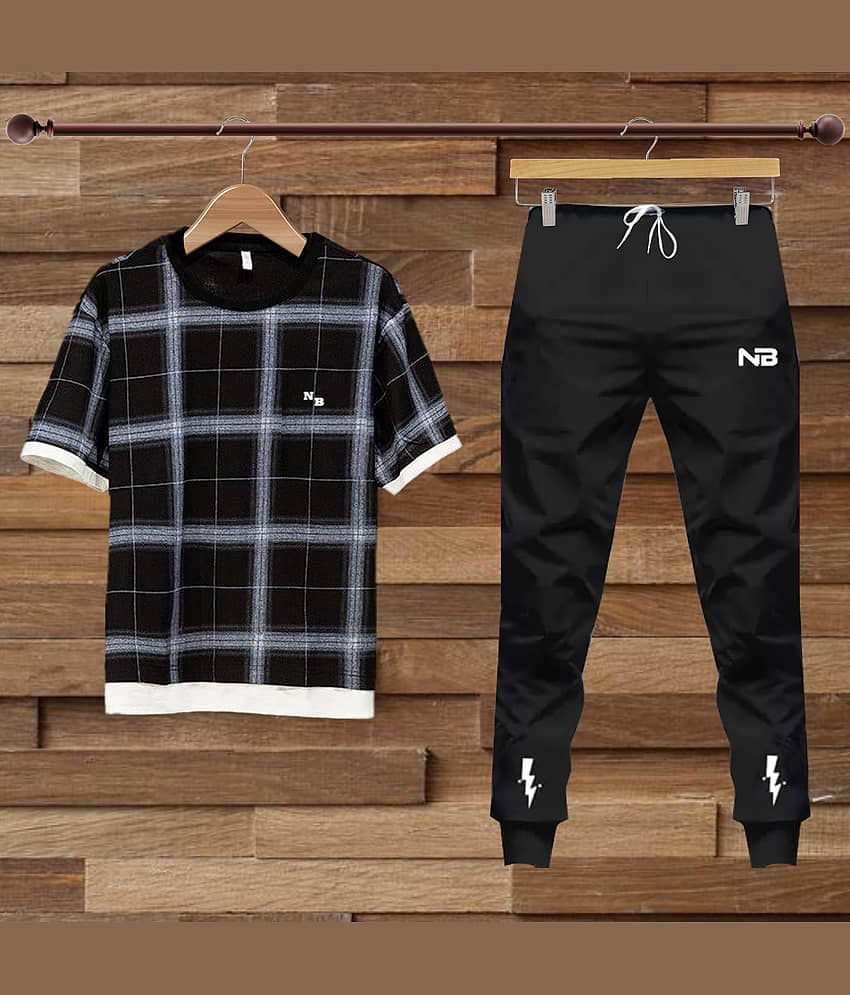 Lieo Trend Black Cotton Blend Regular Fit Men's Tracksuit ( Pack of 1 )