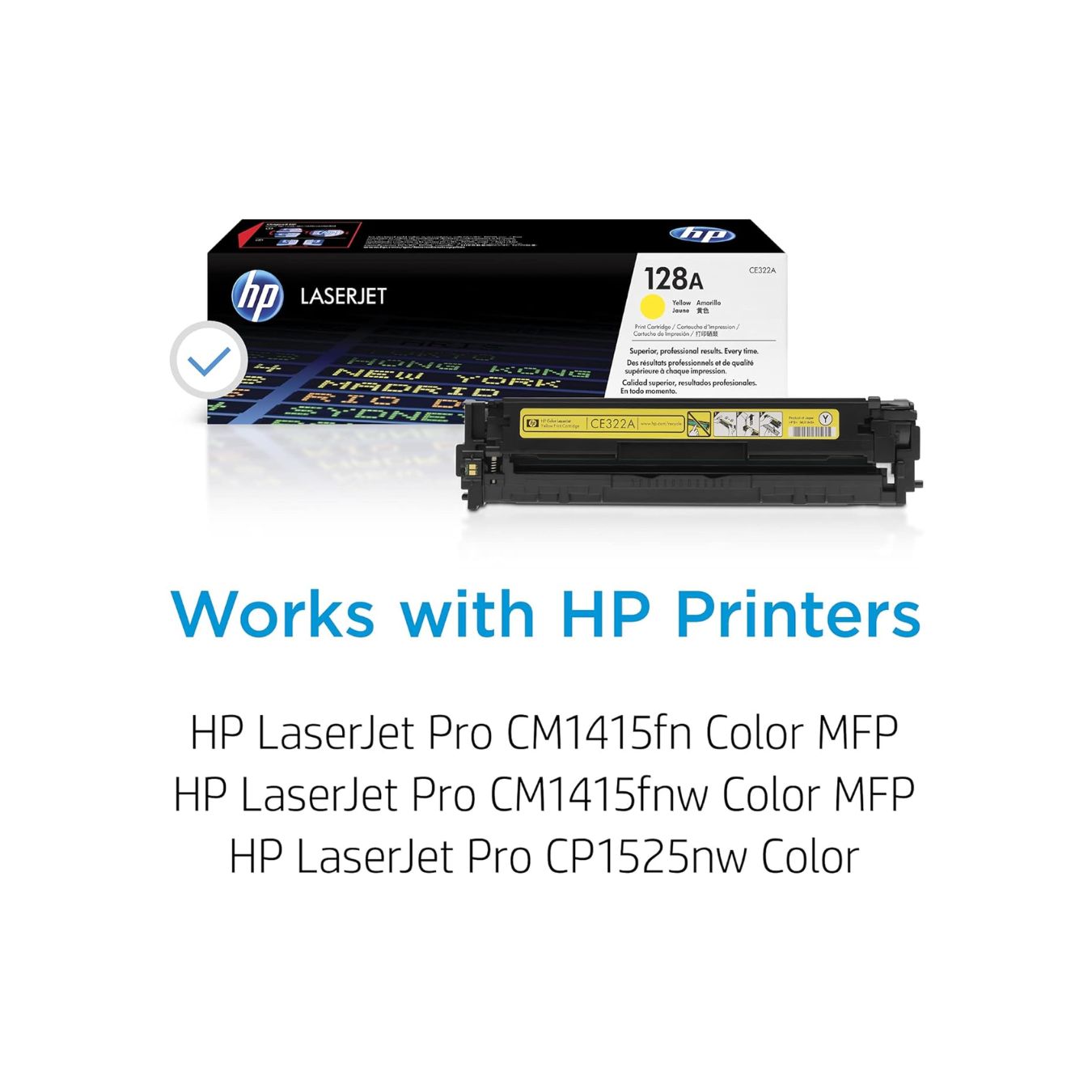 HP 128A Yellow Original LaserJet Toner Cartridge (CE322A)