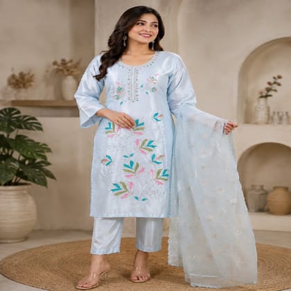 Sky Color Party Wear Suit