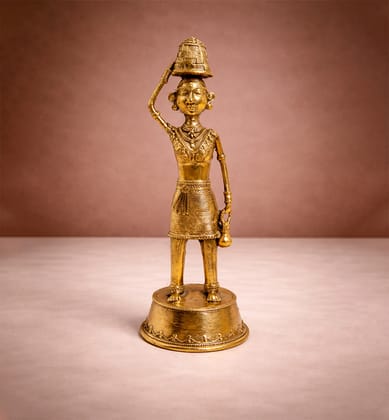 Handcrafted Brass Tribal Woman Figurine – Traditional Bhareva Bell Metal Sculpture Handcrafted Brass Tribal Woman Figurine – Traditional Bhareva Bell Metal Sculpture