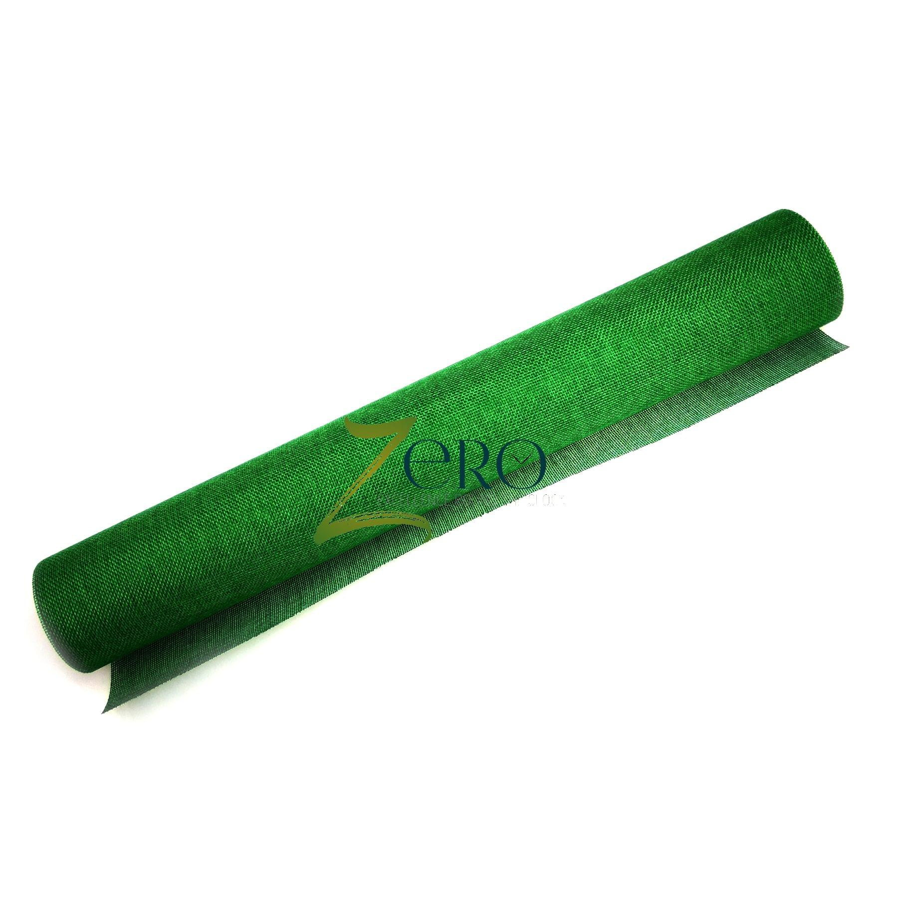 Natural Jute Burlap Mesh Fabric Sheet Roll - 19 Inches By 197 Inches - Emerald Color