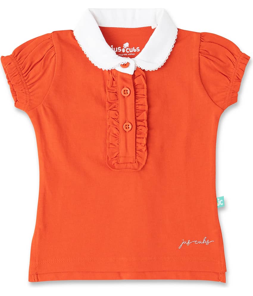 Juscubs Pack of 1 Girls Cotton T-Shirt ( Orange )