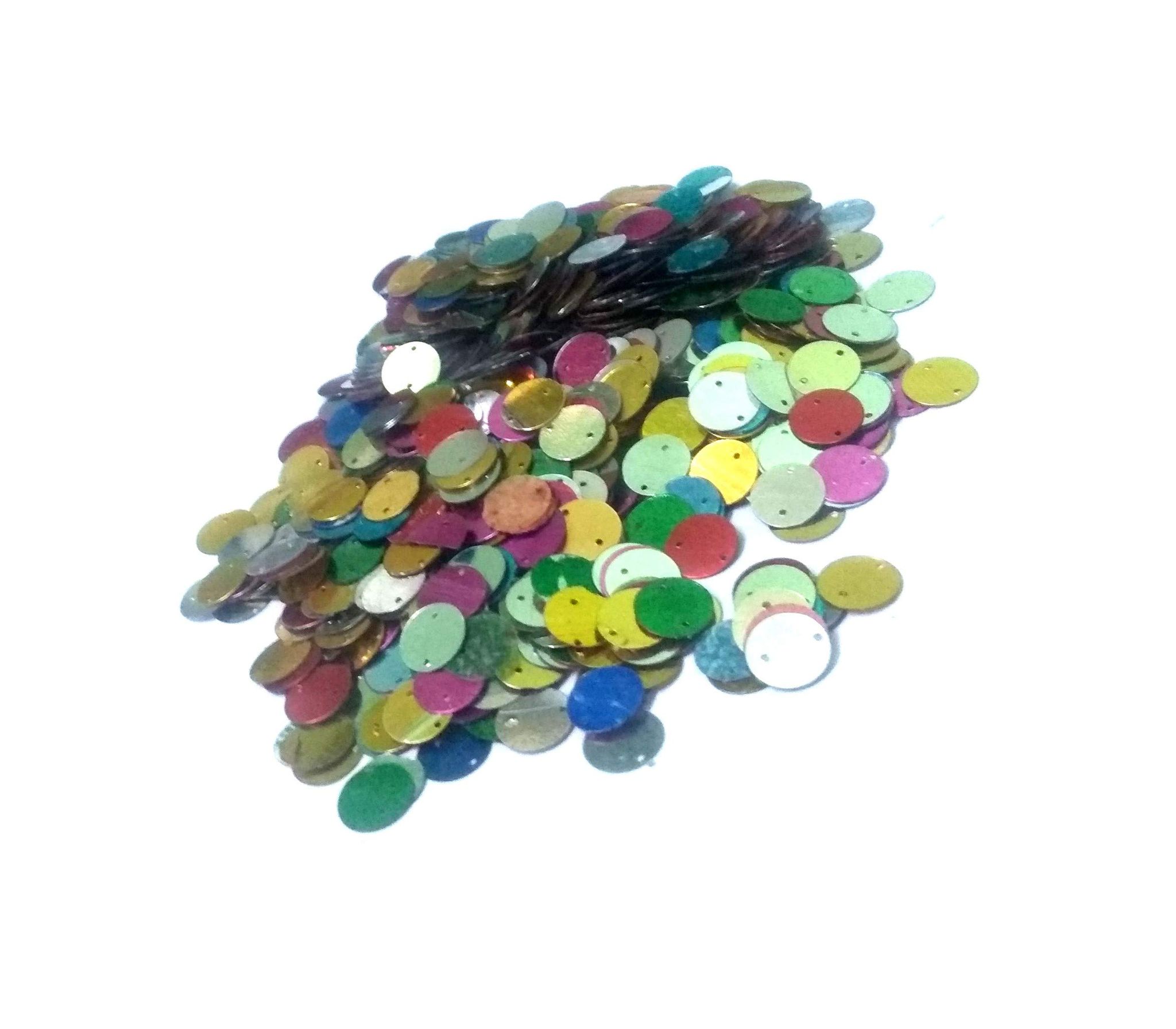 Nawani 13 mm Multi Round Sitara for Jewellery Making Kit Art and Crafts Materials for Embroidery Necklace Bracelet Earring (100 g)