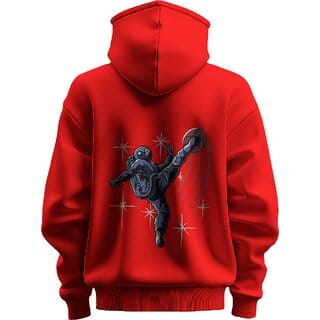 BULL CLOTHING Men's Cosmic Kicker Red Hoodie Premium 280 GSM Fleece  Perfect for Comfort and Style (XL)