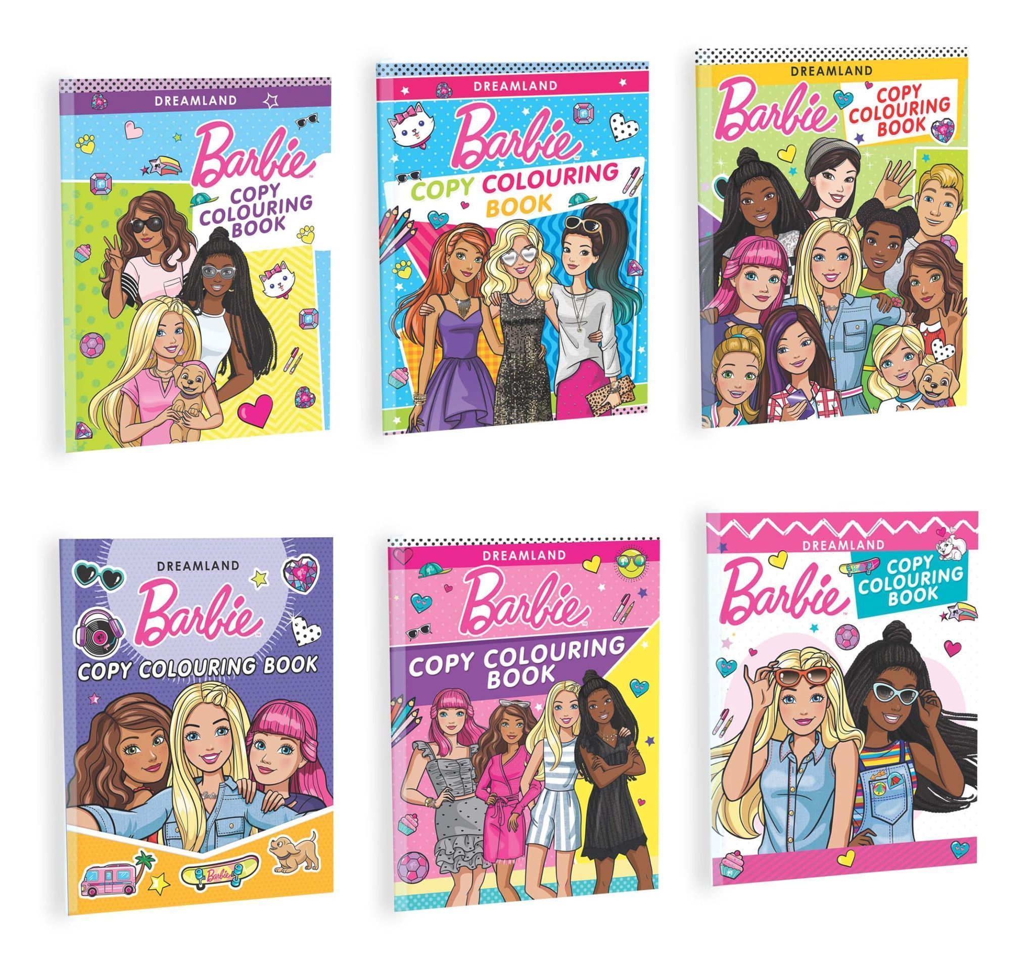 Barbie Copy Colouring Books Pack for Kids Age 2 -8 years (A Set of 6 Books) Dreamland Publications