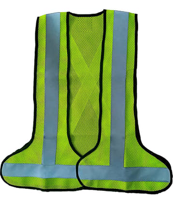 Laxmi Polyester 3 Side Open High Visibility Protective Safety Jacket (PACK OF 1) Green Safety Jacket