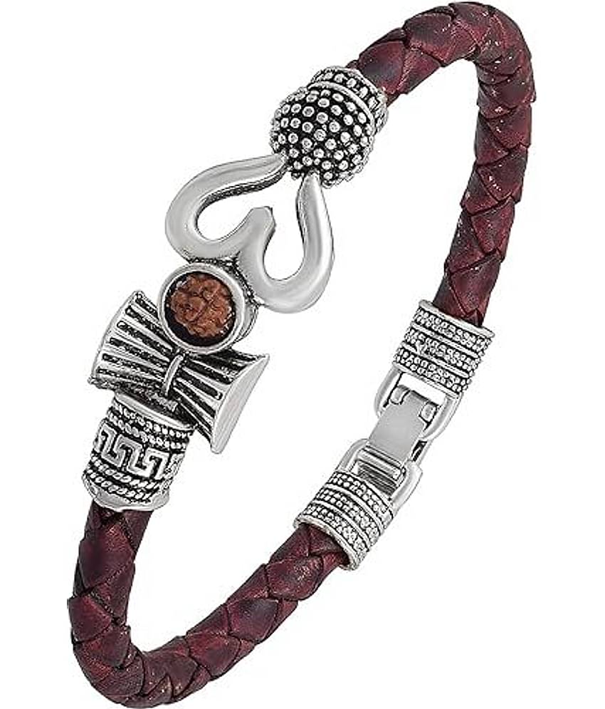 DvR ClicK Idol Bracelet Leather Om Kada ( Pack of 1 )