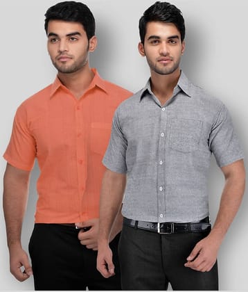 DESHBANDHU DBK - Multicolor Cotton Regular Fit Men's Formal Shirt (Pack of 2)