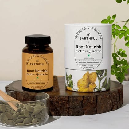Earthful Root Nourish Hair Fall Support Capsules-Hair Growth Earthful Root Nourish Hair Fall Support Capsules-Hair Growth