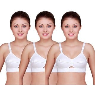 Minha Women's Cotton Non-Padded Bra - Pack of 3