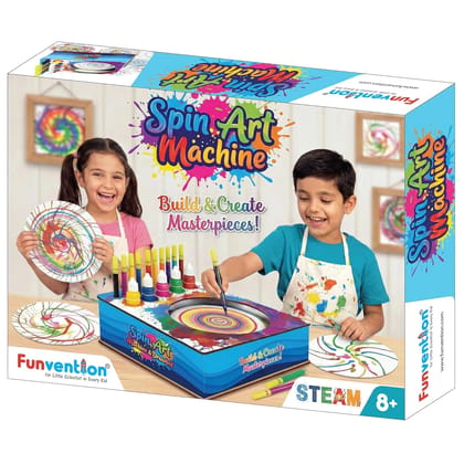 Funvention Spin Art Machine Kit for Kids | DIY STEM Toy with Fun | Build & Create Spinning Arts | Educational Science Toy for Kids Ages 8+ Boys & Girls | Made in India | Birthday Gift Funvention Spin Art Machine Kit for Kids | DIY STEM Toy with Fun | Build & Create Spinning Arts | Educational Science Toy for Kids Ages 8+ Boys & Girls | Made in India | Birthday Gift