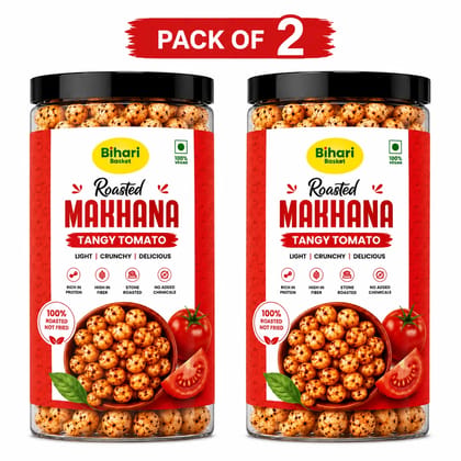 Tangy Tomato Roasted Makhana 100g (Pack of 2) - Bihari Basket