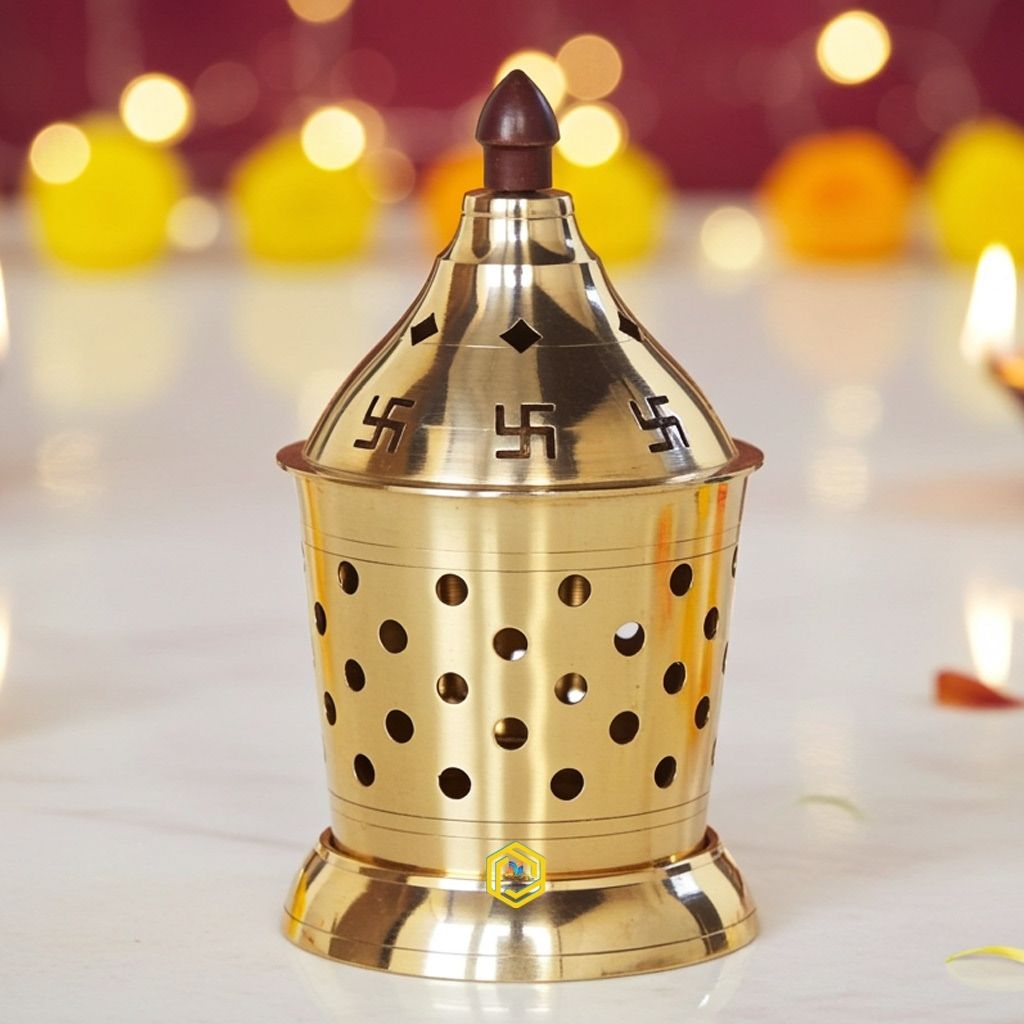 Brass Table Decor Oil Lamp, Deepak  - Classic Brass Diya for Puja Use, Height : 5 Inch (ZMAS542 C)