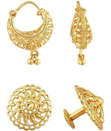 VIVASTRI Golden Stud Earrings ( Pack of 2 )