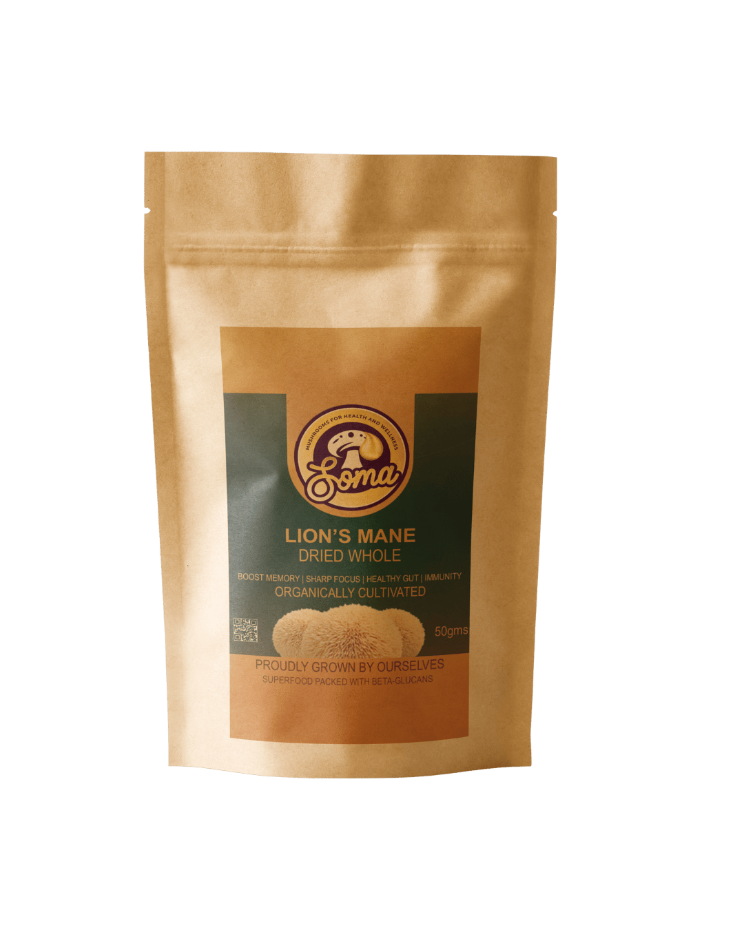 SomaShrooms Lion's Mane Natural Brain Power Booster