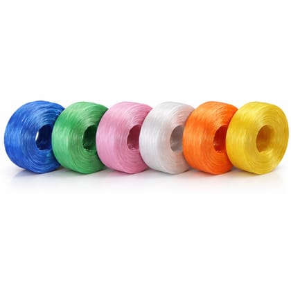 Plastic Sutli Rope for Packing � PP Twine (Pack of 2 Rolls) � Polypropylene String Rope for Packaging, Sewing & Bundling � Strong, Soft & Shiny � Multicolor (Color as per Availability)