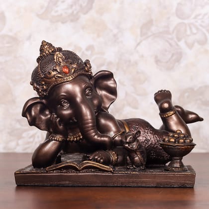 Craftlayout Resin Ganesha Statue with Bronze Finish 5 Inch