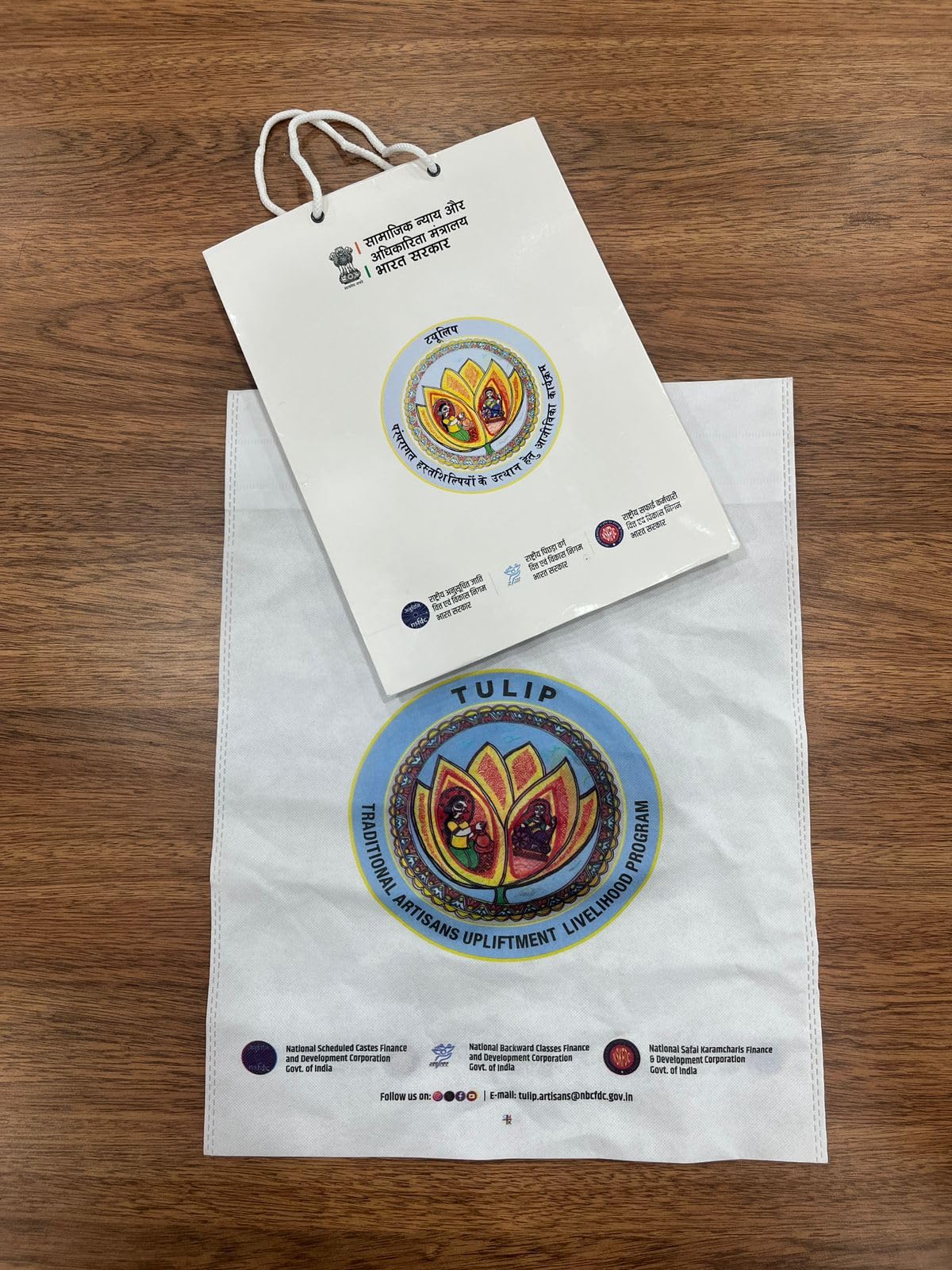 Tulip Traditional Artisans Upliftment Program Paper Bag and Folder Set, Government of India Initiative
