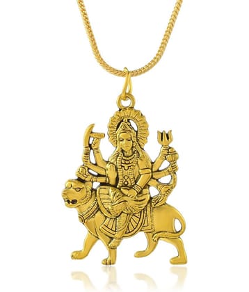 Admier gold plated Durga mata Vaishno Devi Maa Sherawali Mata religious pendant for men women