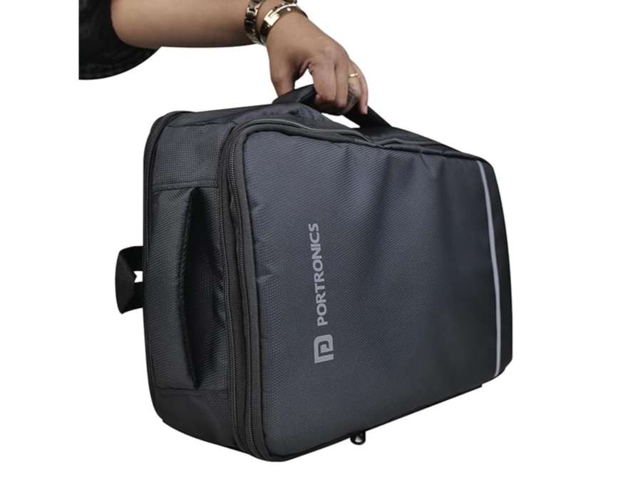 Portronics Elements U 2-in-1 Laptop Backpack & Luggage Bag with Spacious Compartments, for Laptops up to 15.6 Inches, Water-Resistant Fabric, Convertible Design, Secure Buckle, Unisex