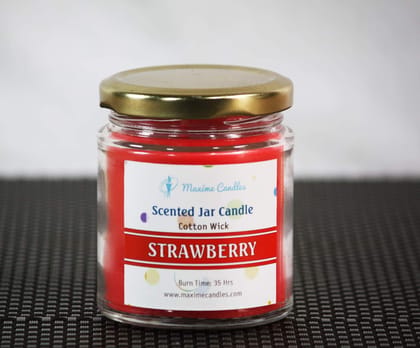 Strawberry Fragranced Glass Jar Scented Candle