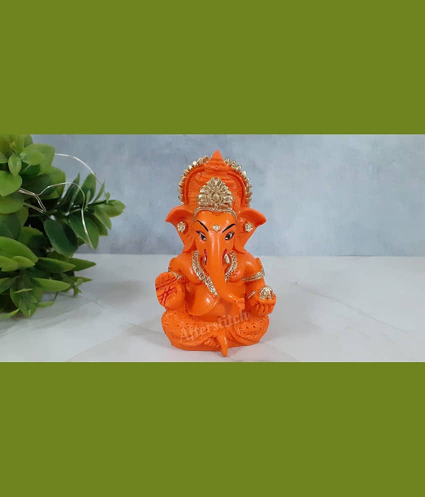 Afterstitch Ganesh idol statue Sinduri ganpati bappa showpiece for home office car dashboard décor