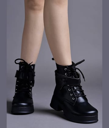 Shoetopia Black Women's Ankle Length Boots